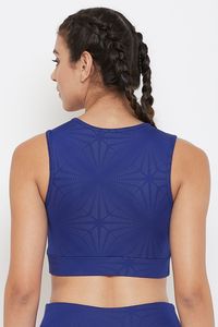 Soutien-gorge de sport sans couture bleu pour femme, rembourré, séchage rapide, idéal pour l'entraînement, la gym, le running, le fitness et le yoga - Product Image 4
