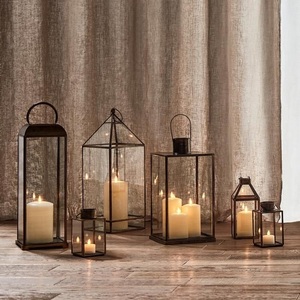 High Demand Look Handmade Eco-Friendly Iron <b>Glass</b> Lanterns Christmas Valentine's Day Home Decoration Durable Lanterns - Product Image 4