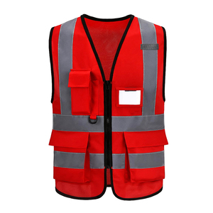 Gilet de sécurité rouge haute visibilité personnalisé en coton, respirant, imperméable, ignifuge, anti-UV, indéchirable, grande taille pour homme - Product Image 1