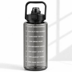Botella de agua motivacional de 2000 ml con marcador de tiempo y frases, botella reutilizable a prueba de fugas para uso diario - Product Image 1