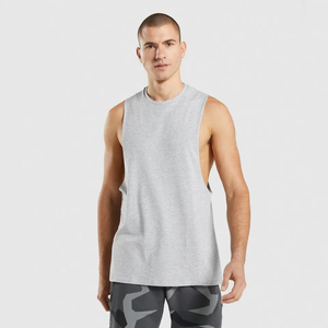 Débardeurs de fitness respirants pour hommes, en coton côtelé élastique tricoté, pour la musculation et le sport, style décontracté, meilleure vente - Product Image 1