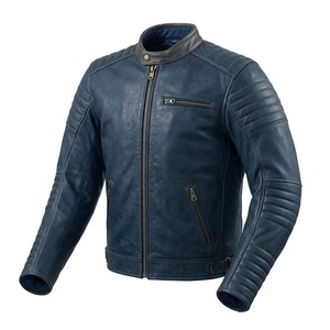 Veste de sécurité renforcée pour hommes, vestes pour hommes, équipement de course en cuir pour moto, vêtements de motard en cuir de vachette, haute qualité USA. - Product Image 6