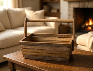 Organizador de Cubiertos de Madera Rústico para Cocina, Soporte de Encimera Hecho a Mano, Duradero, para Tenedores, Cuchillos y Cucharas, de la India - Product Image 5