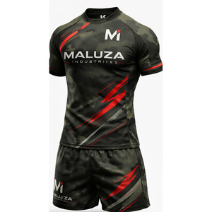 Ensemble de maillots de rugby courts sublimés sur mesure, coutures renforcées, haute élasticité, respirant, vêtements d'entraînement de rugby professionnels - Product Image 5