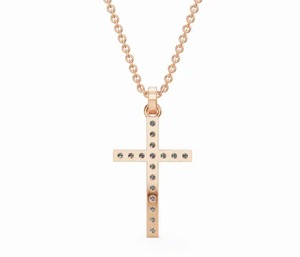 Faithlight 0.340 Carat Lab Grown Diamond <b>Cross</b> <b>Pendant</b> 17 Piece Brilliant Necklace 9K 14K 18K Yellow Rose White Gold Jewelry - Product Image 6