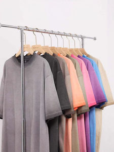 Camisetas unisex personalizadas de nueva moda, corte holgado, hombros caídos, efecto desgastado, estilo cropped, con efecto descolorido por el sol, para hombre. - Product Image 3