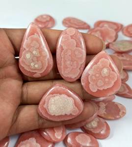 Radha Arts High Quality Natural <b>Pink</b> Rhodochrosite Cabochon Crystal Stone Polished Custom Sizes Loose Gemstones Healing Mix - Product Image 6