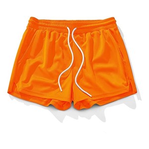 Pantalones Cortos para Hombre, Color Naranja Sólido, Ecológicos, Transpirables, de Secado Rápido, Cintura Elástica, Casuales, 100% Poliéster Tejido, ODM - Product Image 1