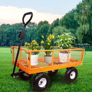 Chariot robuste à côtés en maille amovibles, chariot de jardin en acier, capacité de charge de 1000 lb, pour l'entretien des pelouses et le jardinage ODGGAD008 - Product Image 4