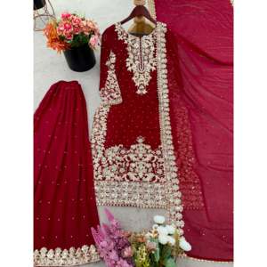 Conjunto de traje de fiesta para mujer con diseño de codificación elegante de trabajo de secuencia bordada - Product Image 2