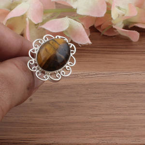 Bague signet en argent sterling 925 pour femme, œil de tigre naturel, sertie clos, pierre précieuse brune artisanale, protection motard, vente en gros - Product Image 5