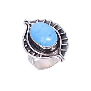 Bague en turquoise magnésite, argent sterling 925, ajustable, bijou en pierre précieuse, faite à la main, bague de luxe pour femme - Product Image 2