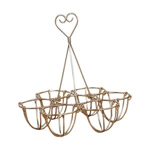 Creative Rustic Egg <b>Basket</b> <b>Display</b> Tray Holder Freestanding Golden Egg Storage Rack for Kitchen Dining - Product Image 2