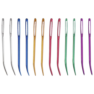 Kit d'aiguilles à coudre multicolores à grande pointe droite en aluminium durable pour la confection de tissages capillaires et la personnalisation de perruques - Product Image 1