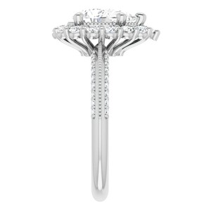 Anillo de Compromiso y Promesa de Lujo para Mujer, con Moissanita Corte Pera, Plata de Ley 925, Chapado en Oro - Product Image 4