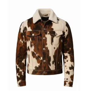 Premium Men Hair On <b>Leather</b> <b>Jacket</b> Comfortable <b>Winter</b> Outerwear Custom Color Durable Design Fashion Collection Wear - Product Image 1