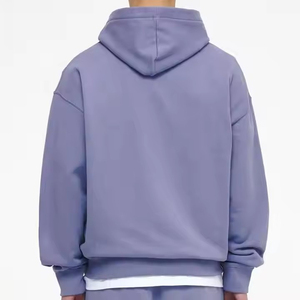 Sudadera con capucha para hombre al por mayor, talla grande, con cremallera, estilo americano, holgada, forro polar, gruesa, color liso, fabricante - Product Image 3