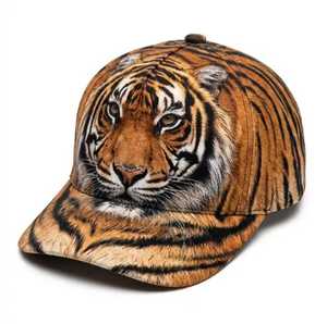 Tiger Print <b>Baseball</b> <b>Cap</b> Unisex Casual Hat 100% Polyester Sublimation Transfer Print Four Seasons Wear - Product Image 1