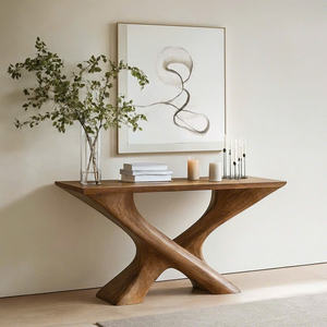Mesa de Consola de Madera Natural, Muebles Modernos Hechos a Mano para Sala de Estar, Hotel, Muebles de Madera Sólida de Alta Gama para Entrada y Villa - Product Image 1