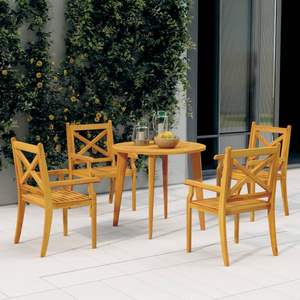 Ensemble de salle à manger de jardin en bois d'acacia massif, durable et de taille moyenne, beauté naturelle pour les repas en plein air - Product Image 1