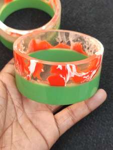 Bracelet en résine léger, unique, personnalisable, coloré et fini, petite taille, bracelet ouvert en résine pour femmes et filles, transparent - Product Image 6