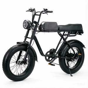 Vélo électrique rétro tout-terrain pour la montagne et la route, avec batterie au lithium 48V 10AH, pneus larges de 20x4 pouces, moteur à moyeu arrière, frein à disque - Product Image 3