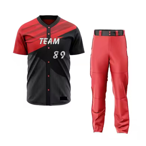 Uniforme de baseball personnalisé OEM pour hommes, manches courtes, impression sublimée, polyester respirant, nom et numéro de l'équipe, toutes saisons - Product Image 4