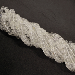 Natural Faceted <b>Crystal</b> Quartz Rondelle Shape Gemstone 8 mm <b>Beads</b> 16 Inches Strand Manufacturer Supplier Wholesale Jewelry - Product Image 1