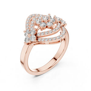 Bague de fiançailles en or rose 14 carats avec diamant rond cultivé en laboratoire pour femmes |   Nouveau diamant cultivé - Product Image 2