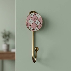 Porte-manteau mural artisanal en céramique et métal, multifonctionnel, écologique, réglable, imperméable, vintage, de luxe - Product Image 3