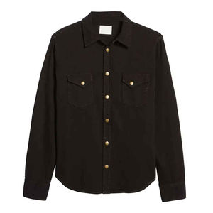 Chemise en jean pour homme personnalisée, à bouton unique, respirante, anti-rétrécissement, 260g, col rabattu, haute qualité, manches longues, 100% printemps - Product Image 1