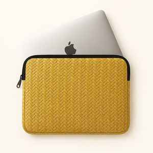 Housse pour ordinateur portable en bambou naturel tissé à la main, écologique, avec fermeture à glissière |   Étui pour ordinateur portable unisexe tendance - Product Image 2