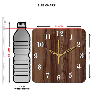 Horloge murale analogique classique en bois avec cadran décoratif pour la décoration contemporaine du salon, de la chambre à coucher et du bureau - Product Image 3