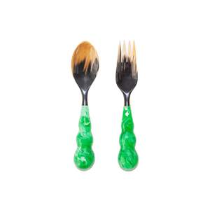 Juego de utensilios para ensalada de resina hechos a mano, diseño artístico moderno, ecológico, apto para lavavajillas, vajilla, decoración para el hogar y la cocina, estilo americano - Product Image 1