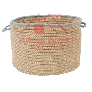 高品质热销棉绳纯绳收纳篮最新设计绳 & 黄麻收纳篮待售
