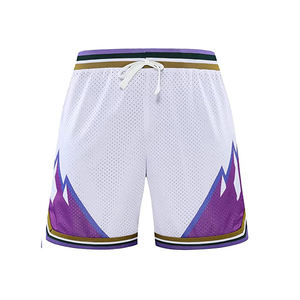 Pantalones Cortos Deportivos de Malla Sólida Sublimada, Color Blanco, Transpirables, de Secado Rápido, para Gimnasio, Fitness, Baloncesto, Cintura Elástica para Hombre - Product Image 1