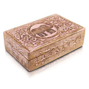 Hand Carved Wooden Jewelry <b>Box</b> for Jewelry Wooden <b>Gift</b> <b>Box</b> For Home Table Top Thanks Giving Use - Product Image 1