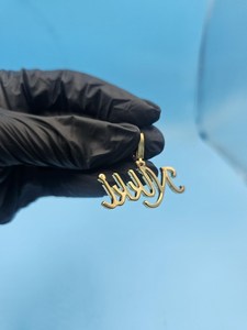Pendentif personnalisé en lettres cursives Hip Hop, moissanite, argent 925, fait main, bijoux fins pour fêtes, pendentifs et breloques - Product Image 6