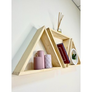 Natural <b>Pine</b> Wood Geometric Shaped Wall <b>Shelf</b> | Wholesale B2B - Product Image 1