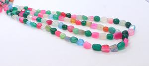 Natural Multi Chalcedony Smooth Nugget Shape Beads 6-7 MM Chalcedony Plain Tumble <b>Gemstone</b> Beads Multi Chalcedony Smooth Beads - Product Image 4