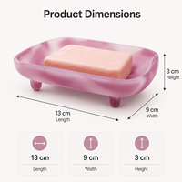 Porte-savon sur pied à motif marbre, support de savon de luxe en silicone, plateau à savon surélevé pour salle de bain, douche, comptoir, décoratif