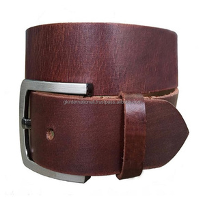 Cinturón informal de piel de dos tonos para hombre, Cinturón de piel auténtica de grano completo con hebilla de plata antigua, color marrón, acabado suave, alta calidad - Product Image 2