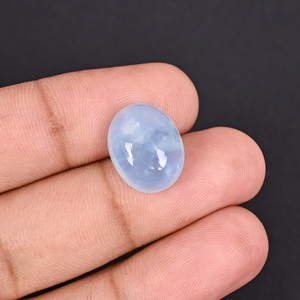 Aigue-marine naturelle 10,6 carats 15x12mm, forme cabochon ovale, pierre précieuse lâche certifiée pour la fabrication de bijoux - Product Image 2