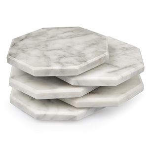 Ensemble de sous-verres hexagonaux en marbre naturel pour la décoration de la maison, sous-verres élégants en pierre pour table basse, table à manger, cuisine et bar - Product Image 2