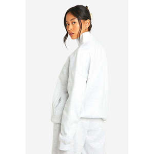 Sudadera de alta calidad para mujer, moderna, con cuello redondo y media cremallera, de tela gruesa de algodón, de manga larga, para uso diario. - Product Image 5