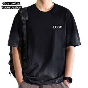 เสื้อยืดผู้ชายไซส์ใหญ่พิเศษ ผ้าฝ้าย 100% รับผลิตแบบ OEM ขายส่ง พร้อมสกรีนโลโก้ตามสั่ง ขายดี ลายฟอกสีซีดแบบย้อนยุค - Product Image 3