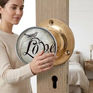 Modern <b>Ceramic</b> Round Door <b>Knob</b> with Love Bird Design-Durable Eco-Friendly Furniture Handle for Bedroom Kitchen Bathroom & More - Product Image 4