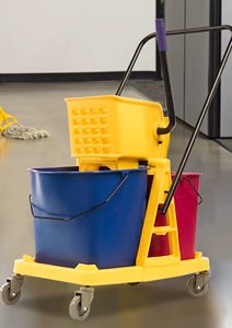 Newmade Plastic Floor <b>Cleaning</b> <b>Mop</b> Squeeze Wringer Side Press Double Wringer 4-Wheel Trolley with Metal Pusher - Product Image 5