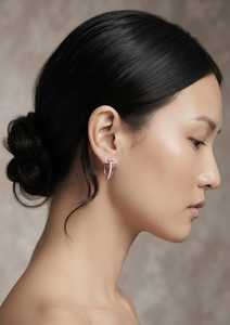 Pendientes de Aro con Diamantes Cultivados en Laboratorio, Oro Sólido de 9K, Chapado en Rodio, Corte Brillante Redondo, Joyería Étnica para Mujer, para Bodas y Fiestas - Product Image 1