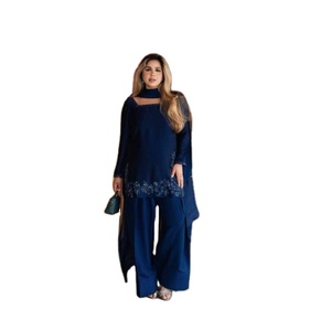 Presenting New Modern Designer Collection in Natural Crep Silk <b>Top</b> Bottom Dupatta Set Fully Stitched Ready to Wear Party - Product Image 1